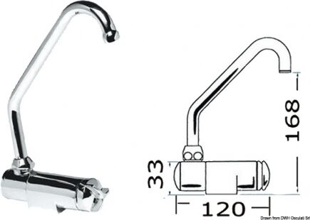 Osculati Rubinetto serie Star Miscelatore rotante caldo/freddo alto