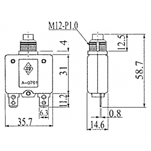 Magnetotermico a pulsante Disgiuntore 8 amp.