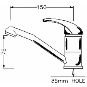 Rubinetto miscelatore per lavabo bagno Canna corta girevole