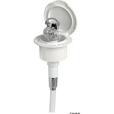 Osculati Box doccia Classic Evo con doccia a pulsante Mizar Box doccia Classic Evo cromato tubo inox 2,5 m in piano Osculati Box doccia Classic Evo con doccia a pulsante Mizar Box doccia Classic Evo cromato tubo inox 2,5 m in piano