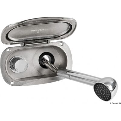 Cabina doccia Elissa in acciaio inox Keji - Porta automatica - Doccetta a mano - Tubo PVC 2,5m Cabina doccia Elissa in acciaio inox Keji - Porta automatica - Doccetta a mano - Tubo PVC 2,5m