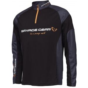 Savage Gear Maglia Tournament Gear Shirt 1/2 Zip M Nero