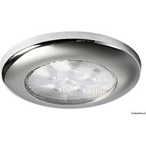 Osculati Plafoniera LED a filo senza incasso Luce di cortesia rotonda ghiera inox 6 LED blu