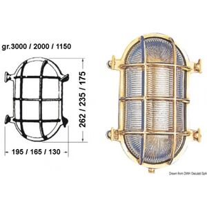 Old Marina Accessoristica in ottone Lampada tartaruga ovale 130 x 175 mm