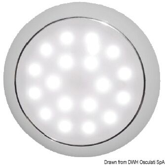 Osculati Plafoniera LED senza incasso Day/Night Plafoniera LED senza incasso Day/Night bianca/inox