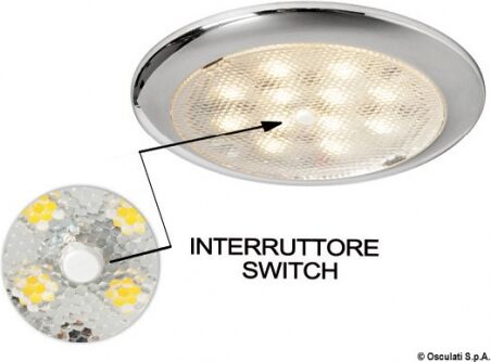 Osculati Plafoniera LED senza incasso Procion Plafoniera Procion nichel con interruttore