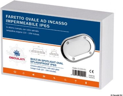 Osculati Plafoniera LED da incasso Plafoniera Led incasso ottone cromato 12V 20W