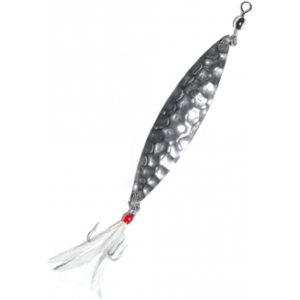 Ilba Blitz Martellato N.3 cucchiaino da pesca con piuma Silver_Blitz