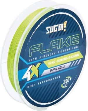 Sugoi Flake 4X Braid 0.10MM trecciato da 250M Verde fluo