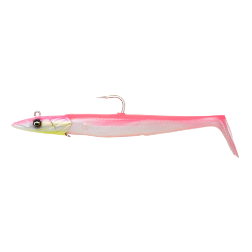 Savage Gear Sandeel V2 Big Game 18 cm. artificiale da vertical 86 gr. Pink Pearl Silver_Sandeel