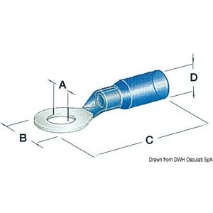 Osculati Occhioli preisolati con termoretraibile Occhioli stagni foro 4,3 mm blu