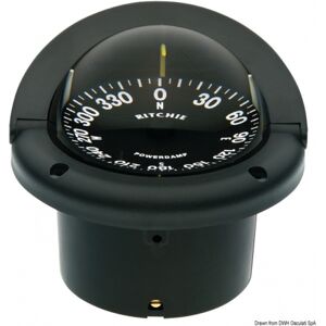 Ritchie navigation Bussole Helmsman 3'' 3/4 (94 mm) con compensatori e luce Bussola Ritchie Helmsman 3 3/4 incasso nera 24V