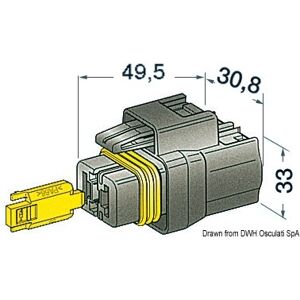 Osculati Connettori stagni per cavi fino a 10 mm Faston femmina per cavi 8/10 mm