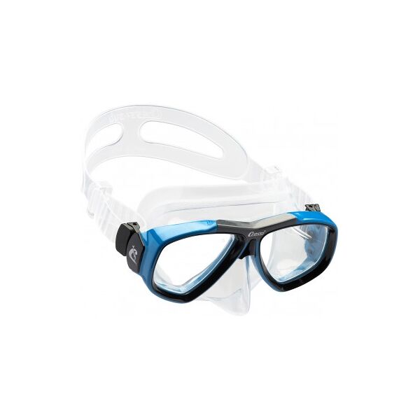 cressi maschera subacquea focus trasparente bivetro blu