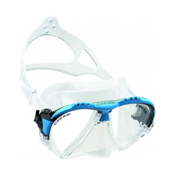 cressi maschera subacquea matrix trasparente bivetro blu