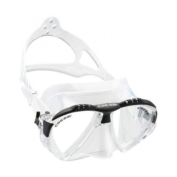 cressi maschera subacquea matrix trasparente bivetro nero