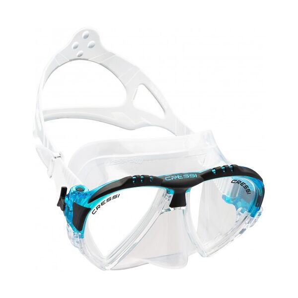 cressi maschera subacquea matrix trasparente bivetro azzurro