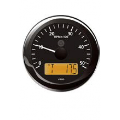 VDO Contagiri Ø 85 mm. 0-5000 RPM con contaore Nero VDO Contagiri Ø 85 mm. 0-5000 RPM con contaore Nero