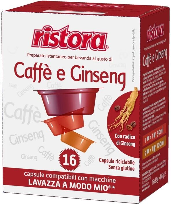 Ristora 16 Caffè Ginseng Capsule Compatibili Lavazza A Modo Mio