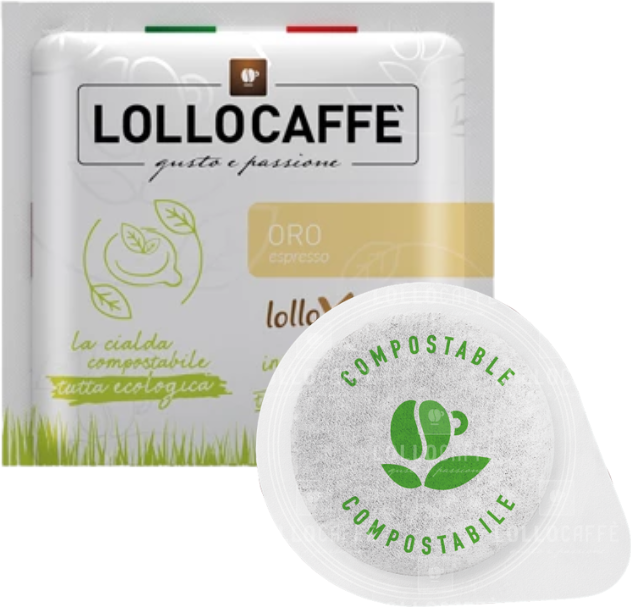 Lollo Caffè 100 Cialde Oro Carta Filtro ESE 44 mm