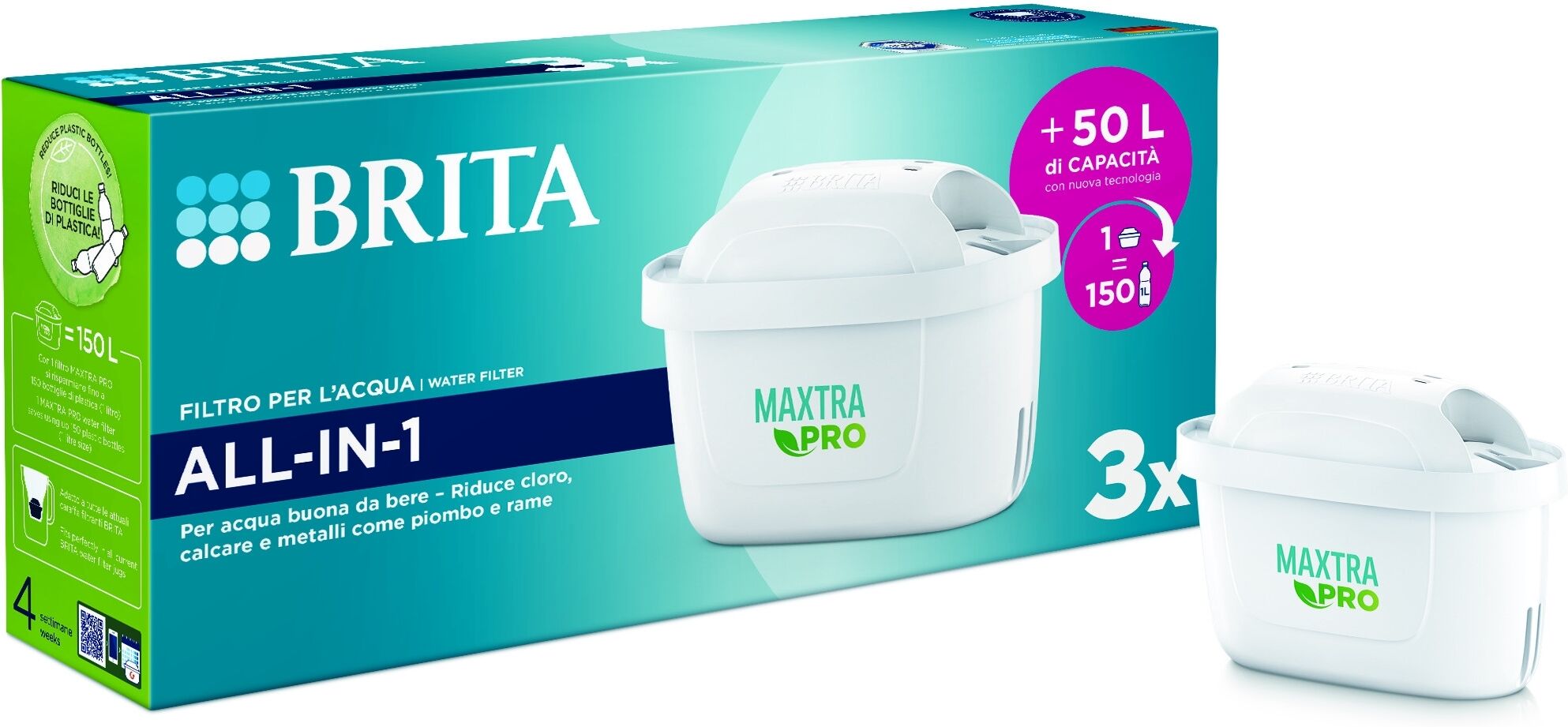 Brita 3 Filtri per Caraffa Filtrante MAXTRA PRO