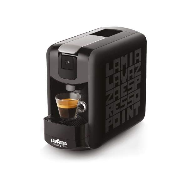 lavazza macchina da caffè ep mini espresso point nera + 100 capsule originali crema e aroma