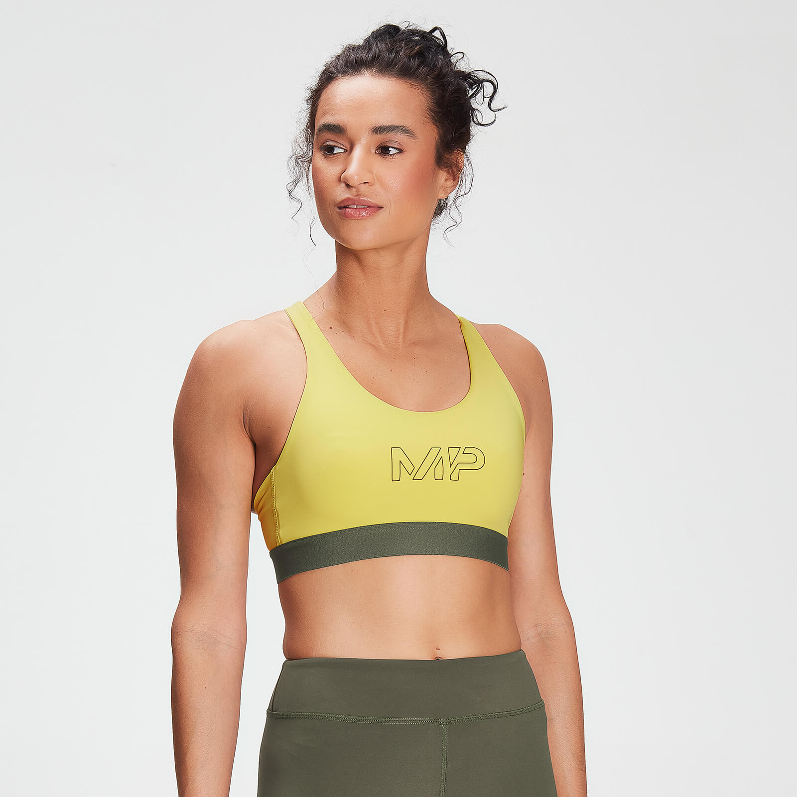 Mp Women's Branded Training Sports Bra - Washed Yellow - XS Mp Women's Branded Training Sports Bra - Washed Yellow - XS