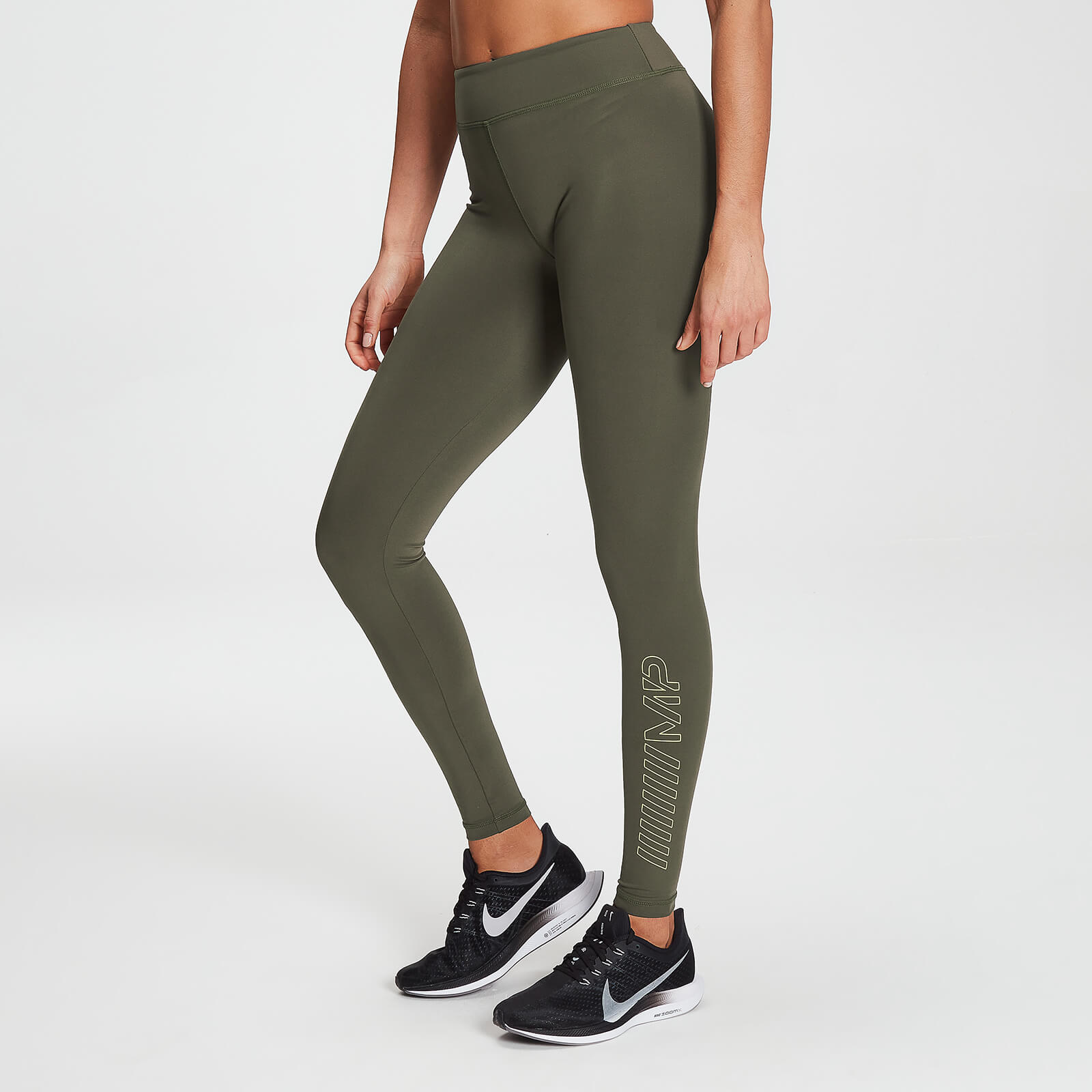 Mp Women's Branded Training Leggings - Dark Olive - XXS Mp Women's Branded Training Leggings - Dark Olive - XXS
