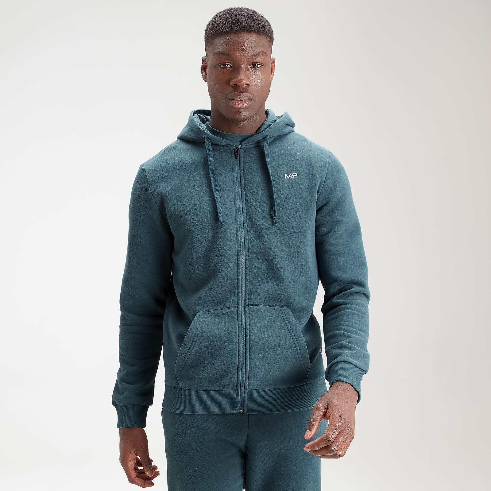 Mp Men's Essentials Zip Through Hoodie - Deep Sea Blue - XS Mp Men's Essentials Zip Through Hoodie - Deep Sea Blue - XS