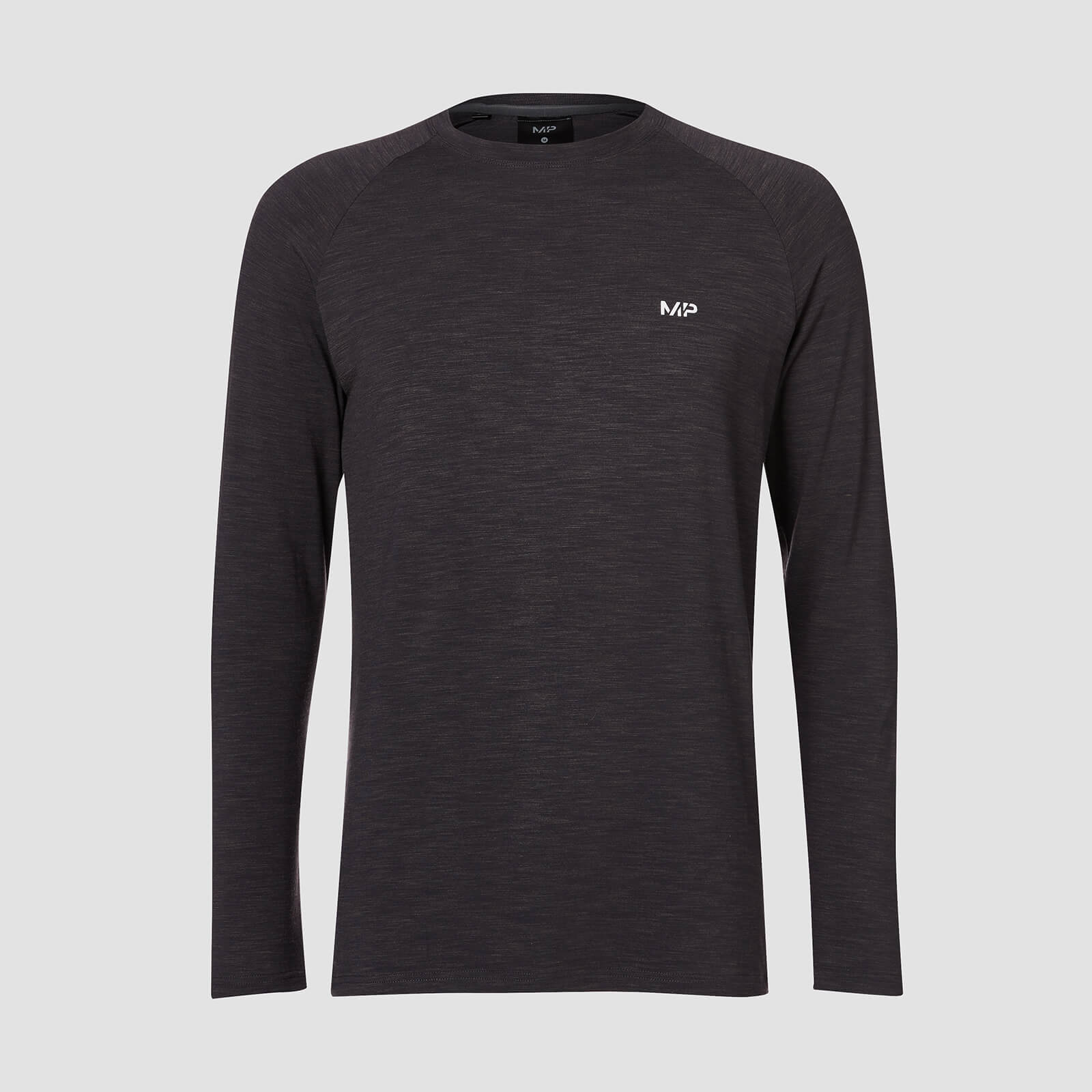 Myprotein T-shirt Performance Long-Sleeve MP - Nero mélange - XXL Myprotein T-shirt Performance Long-Sleeve MP - Nero mélange - XXL