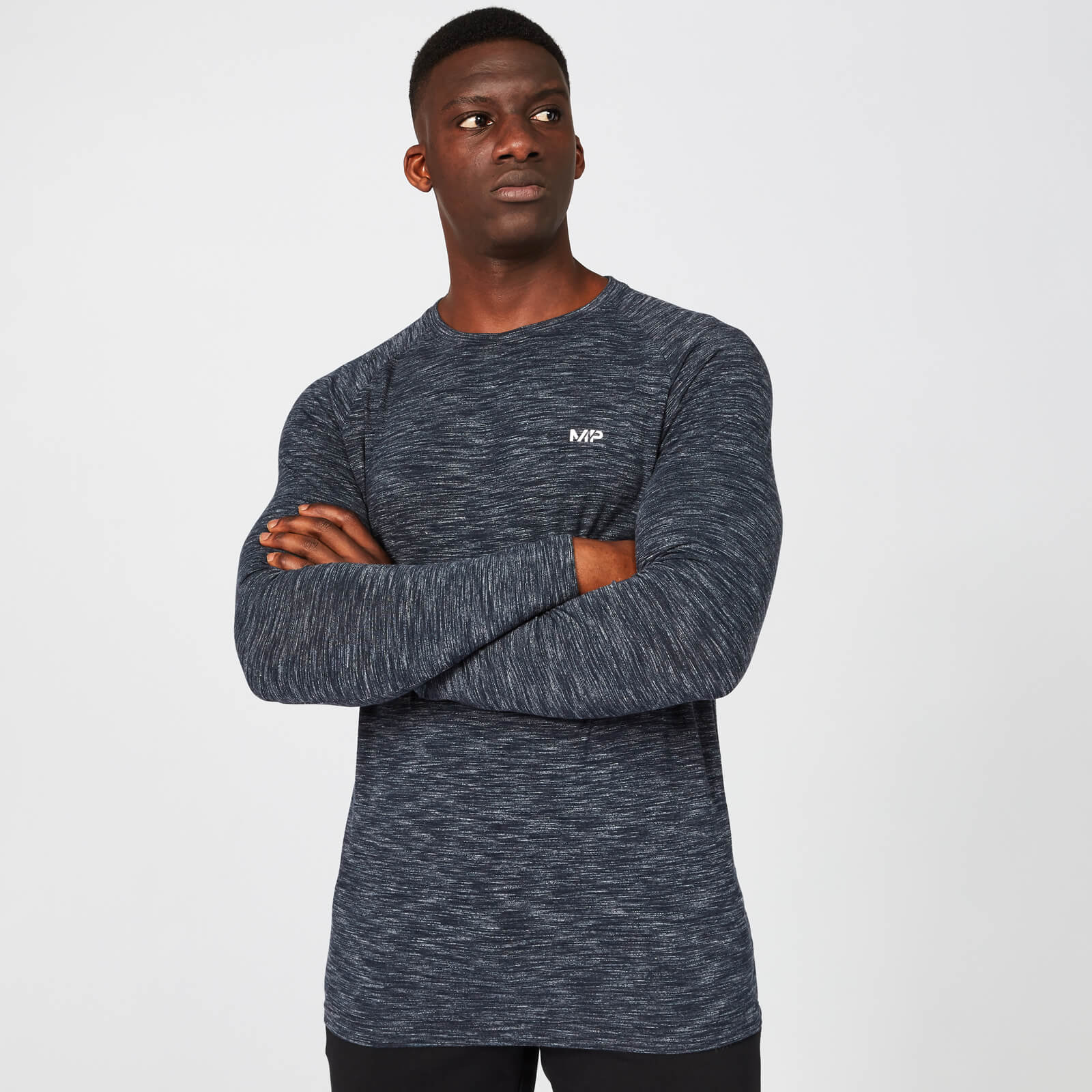 Mp Men's Performance Long Sleeve Top - Navy Marl - XXL Mp Men's Performance Long Sleeve Top - Navy Marl - XXL