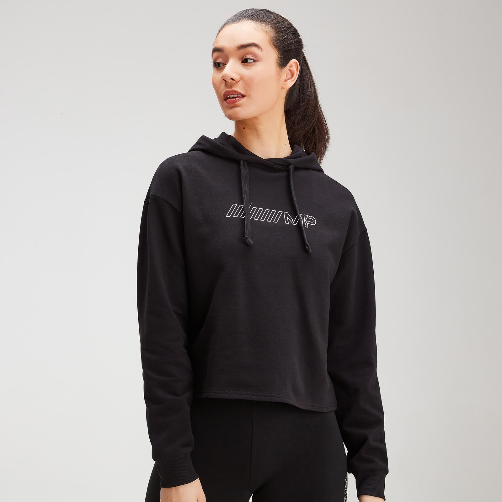 Mp Women's Outline Graphic Hoodie - Black - XS