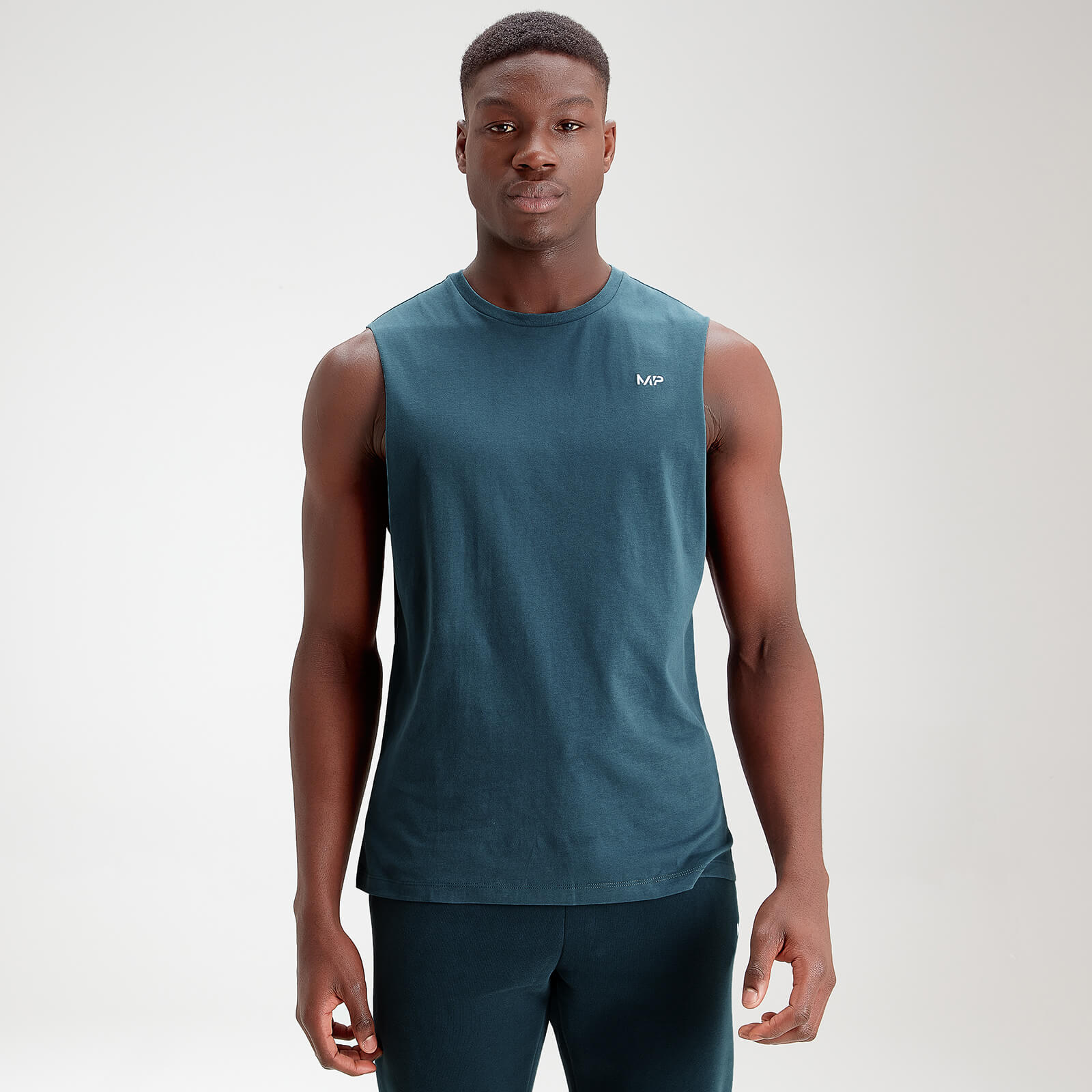 Mp Men's Essentials Drop Armhole Tank - Deep Sea Blue - S Mp Men's Essentials Drop Armhole Tank - Deep Sea Blue - S