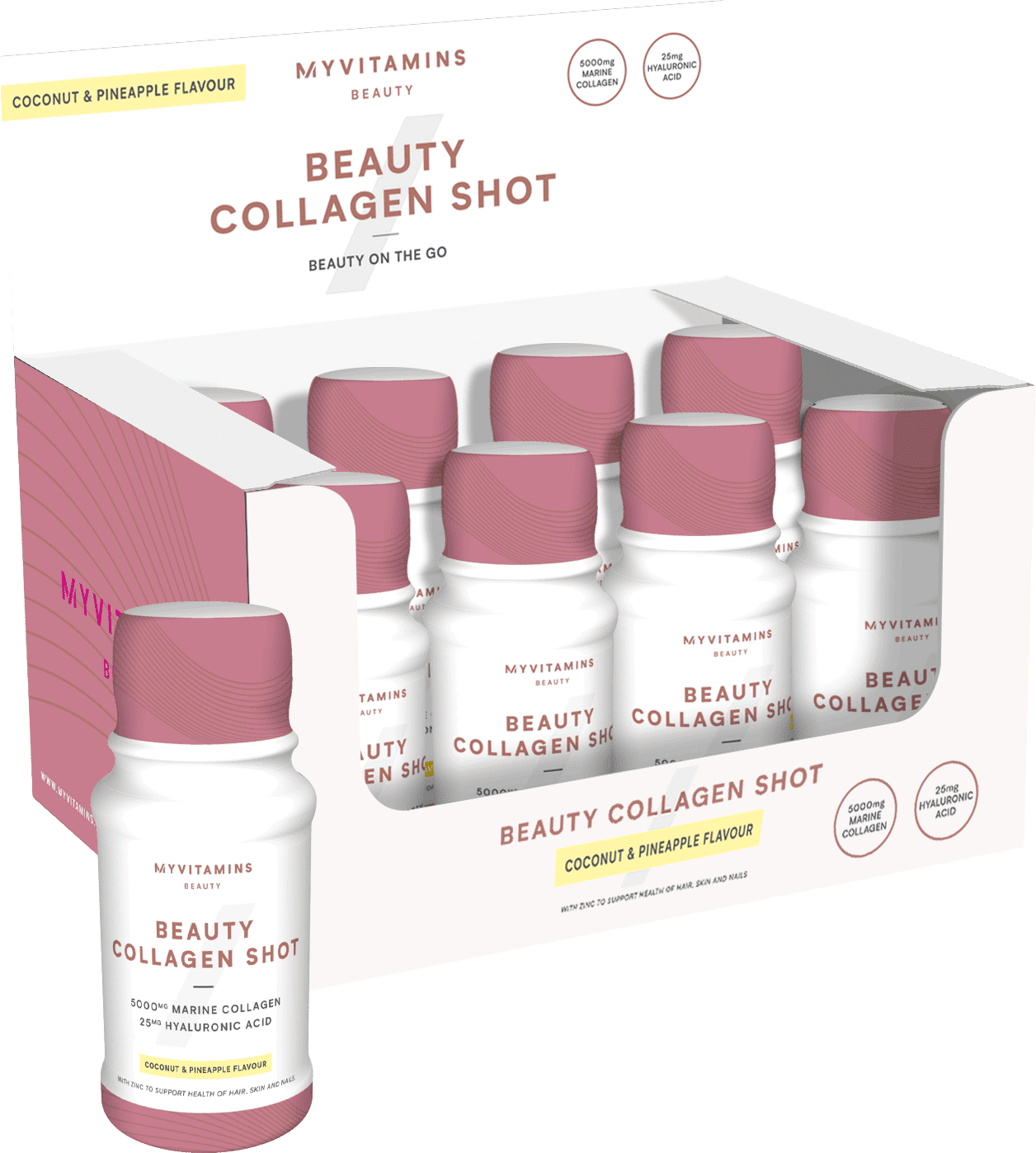 Myvitamins Beauty Shot di Collagene - 12 x 60ml - Coconut & Pineapple Myvitamins Beauty Shot di Collagene - 12 x 60ml - Coconut & Pineapple
