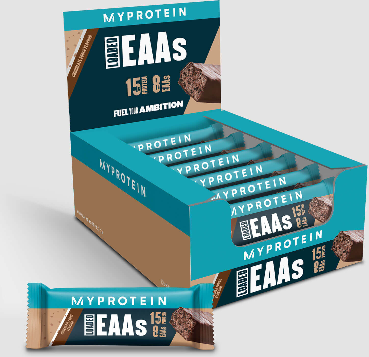 Myprotein Barretta Loaded EAA - 12 x 55g - Fudge al cioccolato Myprotein Barretta Loaded EAA - 12 x 55g - Fudge al cioccolato