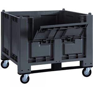 Socepi Cargopallet industriali da 600 litri dimensioni 80x120 cm con travette, ruote e portello