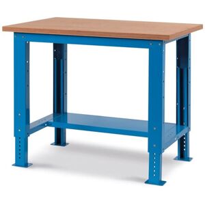 Socepi Banco da Lavoro Regolabile con Piano in Legno 100 cm Blu