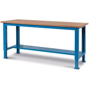 Socepi Banco da Lavoro Regolabile con Piano in Legno 200 cm Blu