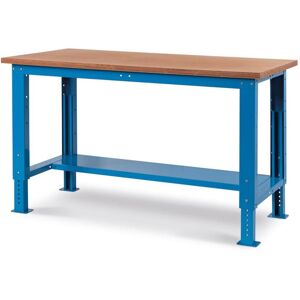 Socepi Banco da Lavoro Regolabile con Piano in Legno 150 cm Blu