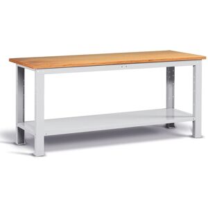 Socepi Banco da Lavoro con Piano in Legno 200 cm Grigio