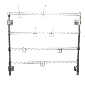 Socepi Scaffalidea - Espositore in acciaio da parete modulabile e regolabile dimensioni 90xh78 N. Ganci da 13 cm 12