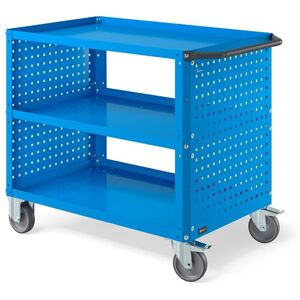 Socepi Carrello con Ruote Clever Large Grigio con Ripiano Aggiuntivo e Pannelli Forati