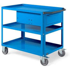 Socepi Carrello con Ruote Clever Large Blu con Ripiano Aggiuntivo e Cassetto