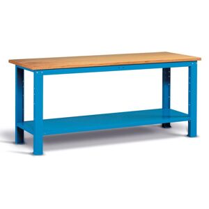 Socepi Banco da Lavoro con Piano in Legno 200 cm Blu