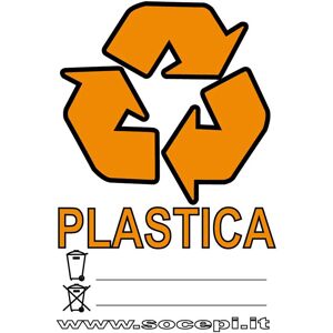 Socepi Etichette adesive scritta Plastica per bidoni raccolta differenziata