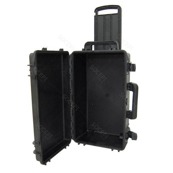 socepi valigia ermetica max520 - 57x36h22cm col. nero con trolley dustproof waterproof
