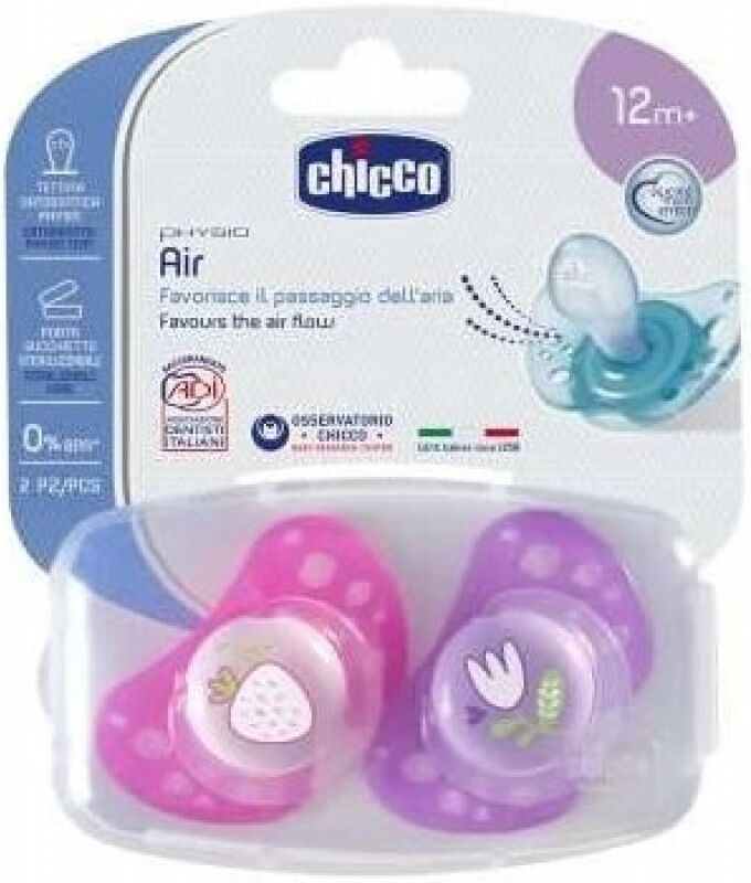 Chicco Succhietto Air Luminoso Silicone 12m+ 2 Pezzi Chicco Succhietto Air Luminoso Silicone 12m+ 2 Pezzi