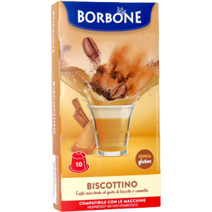 Caffè Borbone Caffè Biscotto E Cannella  Biscottino - 10 Capsule Compatibili Nespresso Da 7g