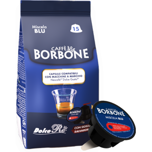 Caffè Borbone Dolce Re - Miscela Blu - 15 Capsule Compatibili Dolce Gusto Da 7g