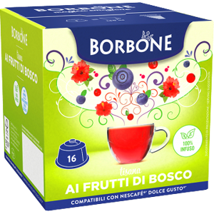 Caffè Borbone Tisana Ai Frutti Di Bosco  - 16 Capsule Compatibili Dolce Gusto Da 3g